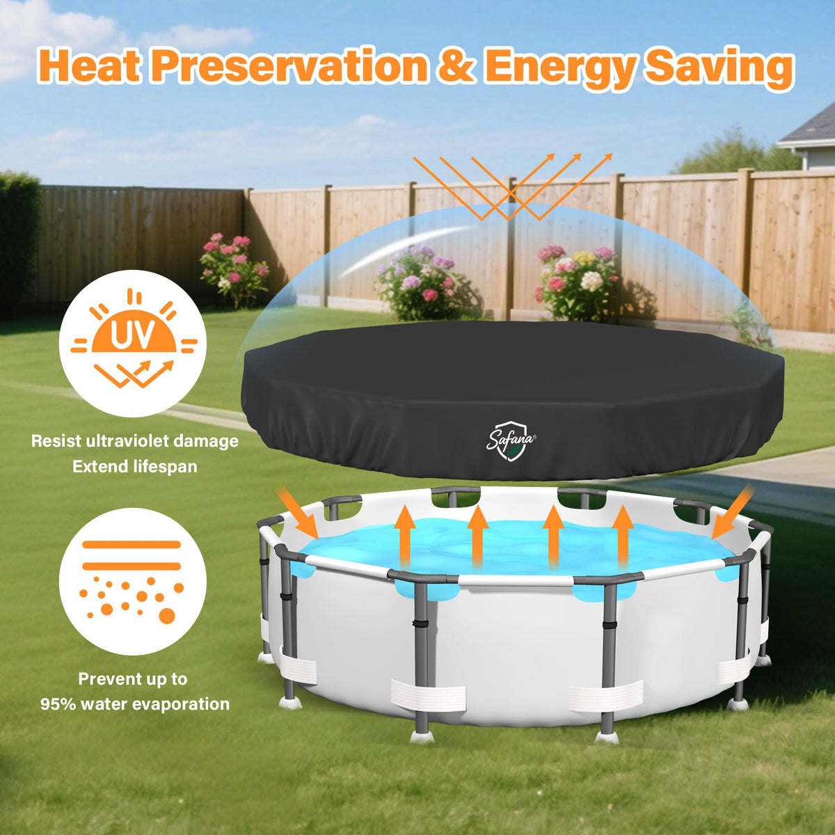 The insulation feature helps reduce evaporation and save energy