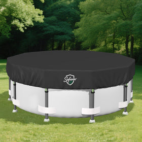 Safana 12ft round pool cover with tear-resistant 420D fabric protecting water clarity