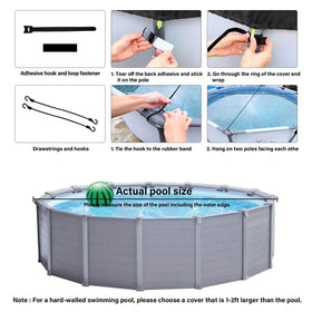 Safana 12ft cover shown with windproof accessories for stable fit