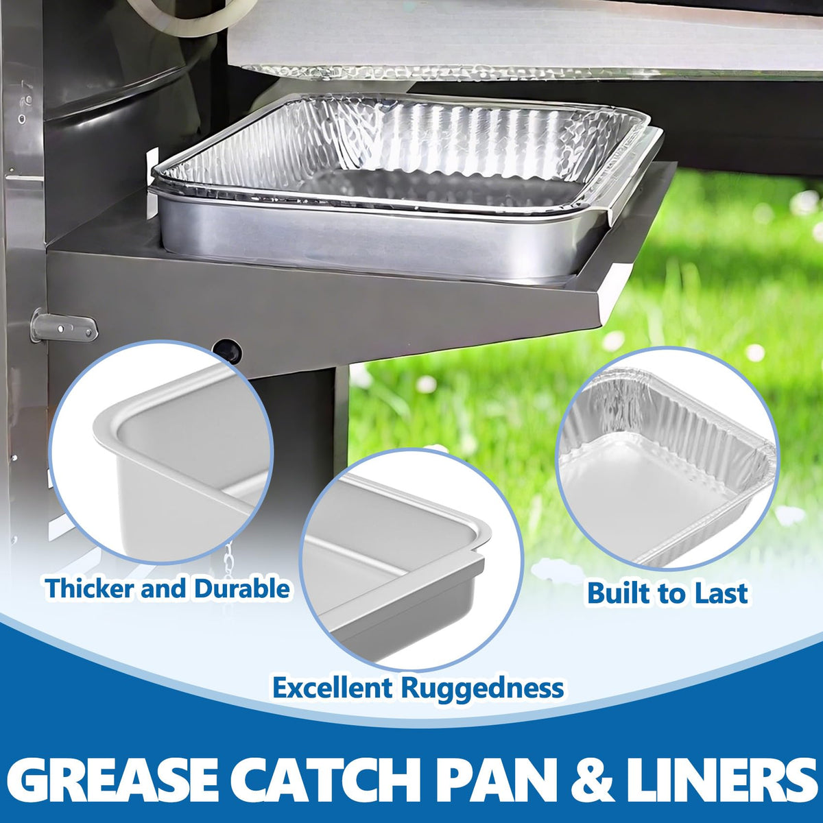 SafBbcue grease tray for Genesis II 300 series captures drips and keeps grill tidy.