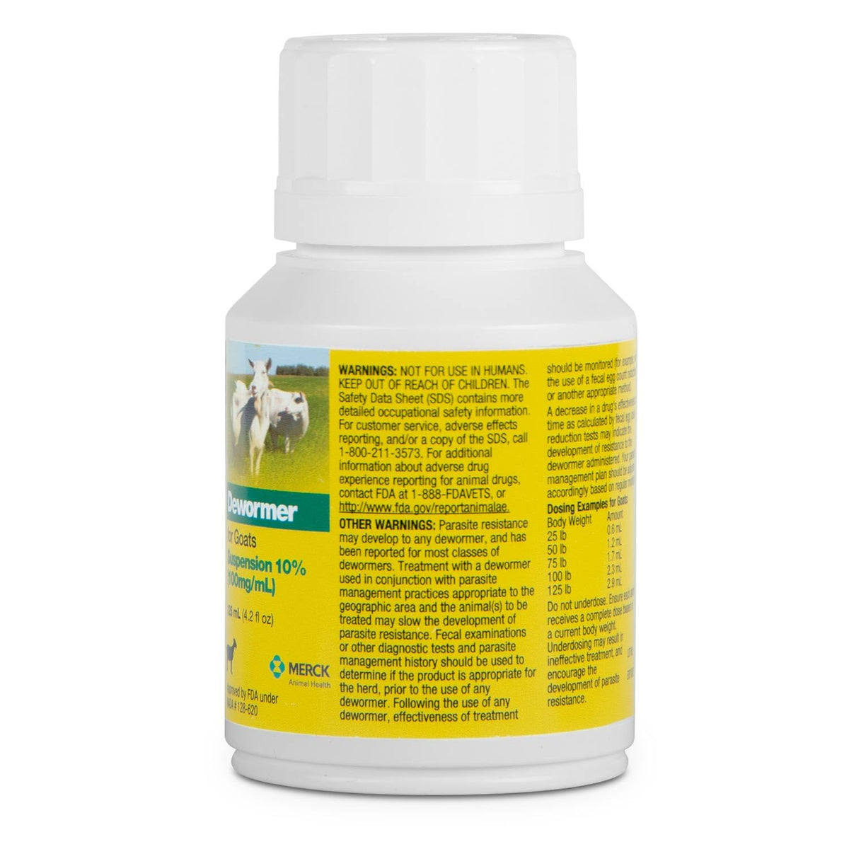 SAFE-GUARD fenbendazole bottle in drench application for livestock.