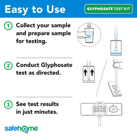 Safe Home glyphosate test kit soil sample setup for garden testing