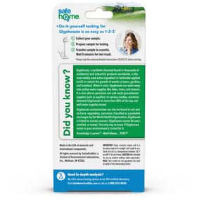 Safe Home glyphosate test kit evaluating a water sample for quick results