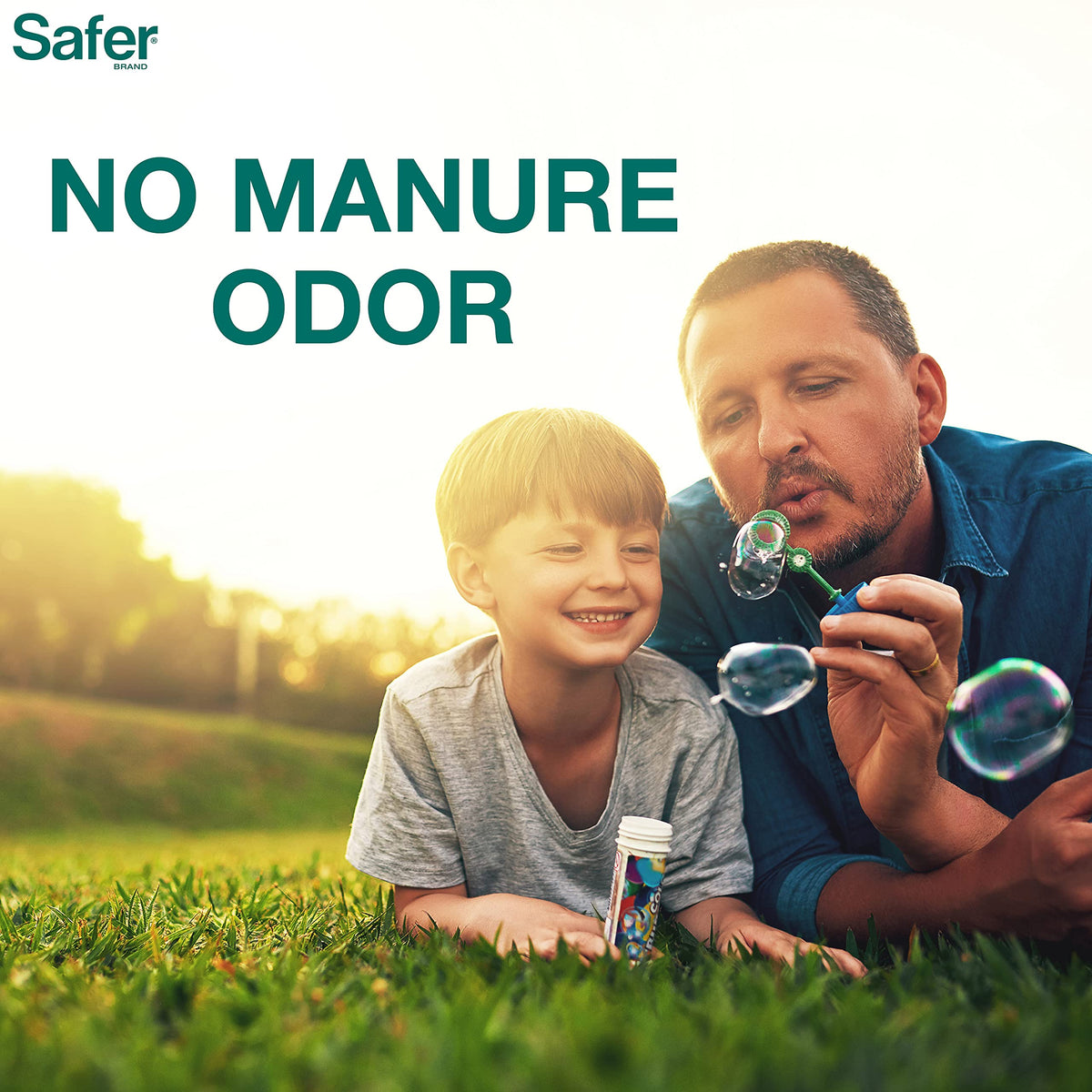 Safer Brand Lawn Restore safe-for-kids-pets claim demonstrates family-friendly lawn care.