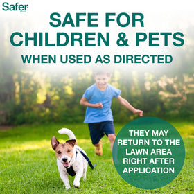 Safer Brand Lawn Restore thick-turf illustrates fuller, denser grass for a thriving lawn.