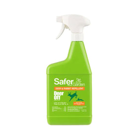 Safer Garden Deer Off bottle front showing ready-to-use spray for protecting garden plants.