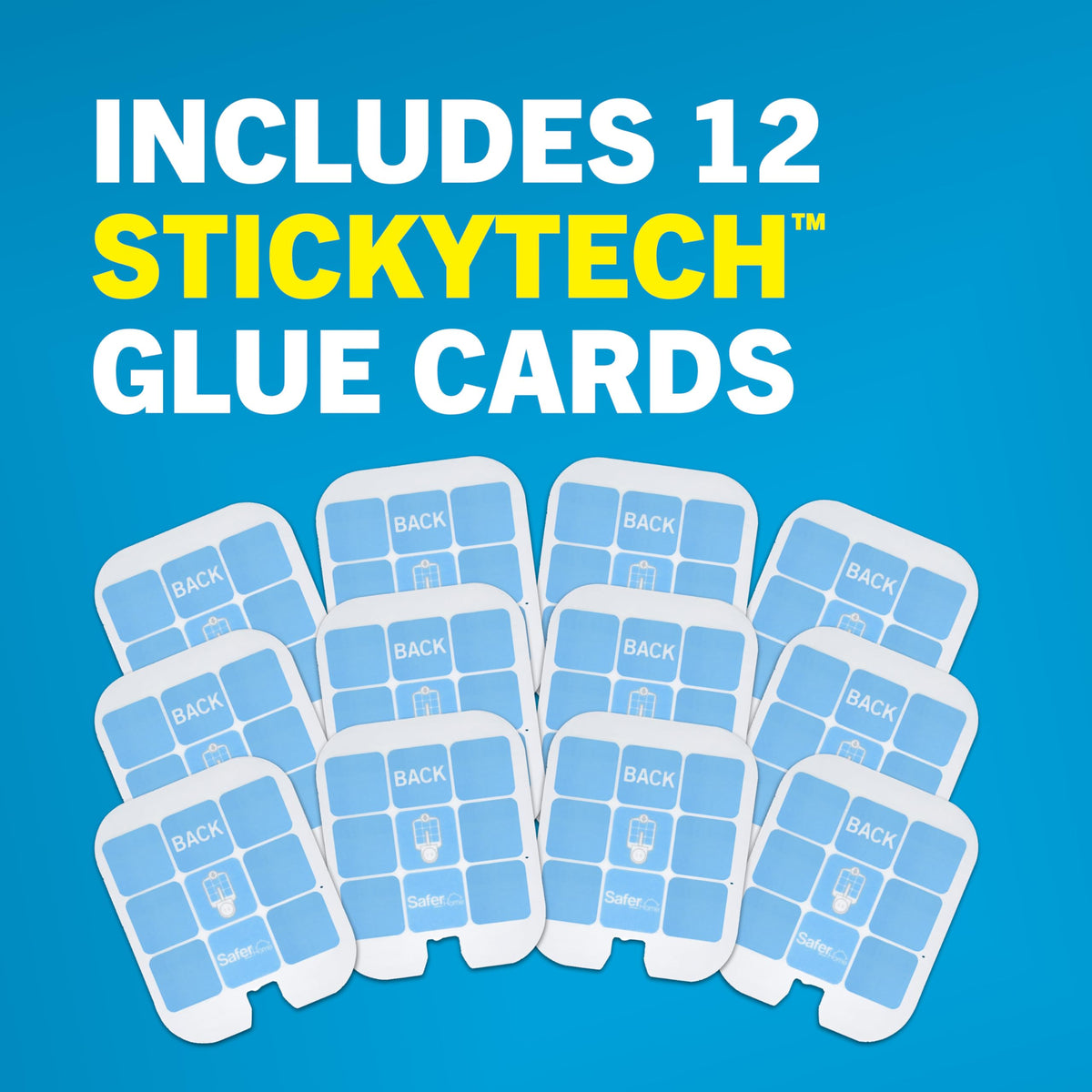 Discreet glue card held in place by design for a tidy indoor look.