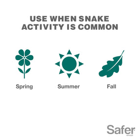 Granules spread along a garden bed edge with Safer Snake Shield