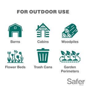 Granular barrier from Safer Snake Shield near outdoor trash area