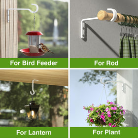 Saffruff 6-inch white plant hanger wall mount in use outdoors.