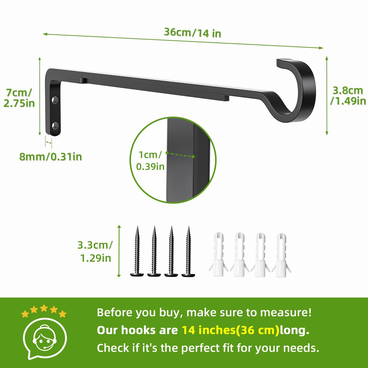 Saffruff heavy-duty iron plant brackets ideal for baskets