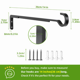 Saffruff heavy-duty iron plant brackets ideal for baskets