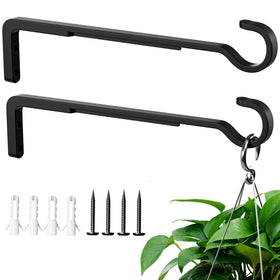 Saffruff heavy duty plant hook wall 10inch holds outdoor baskets securely.