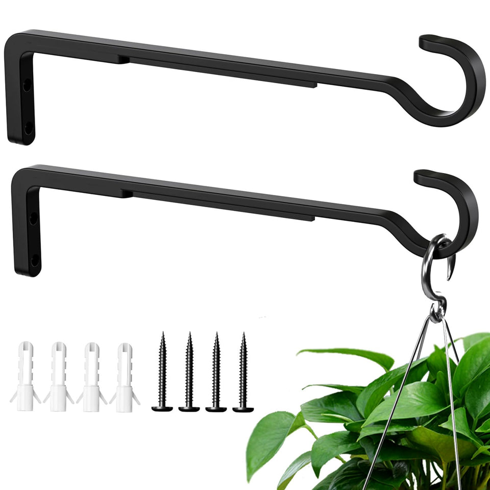Saffruff heavy duty plant hook wall 10inch holds outdoor baskets securely.
