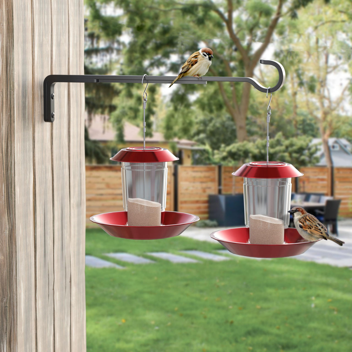 Saffruff matte-black hanger closeup highlights durable powder-coated finish.