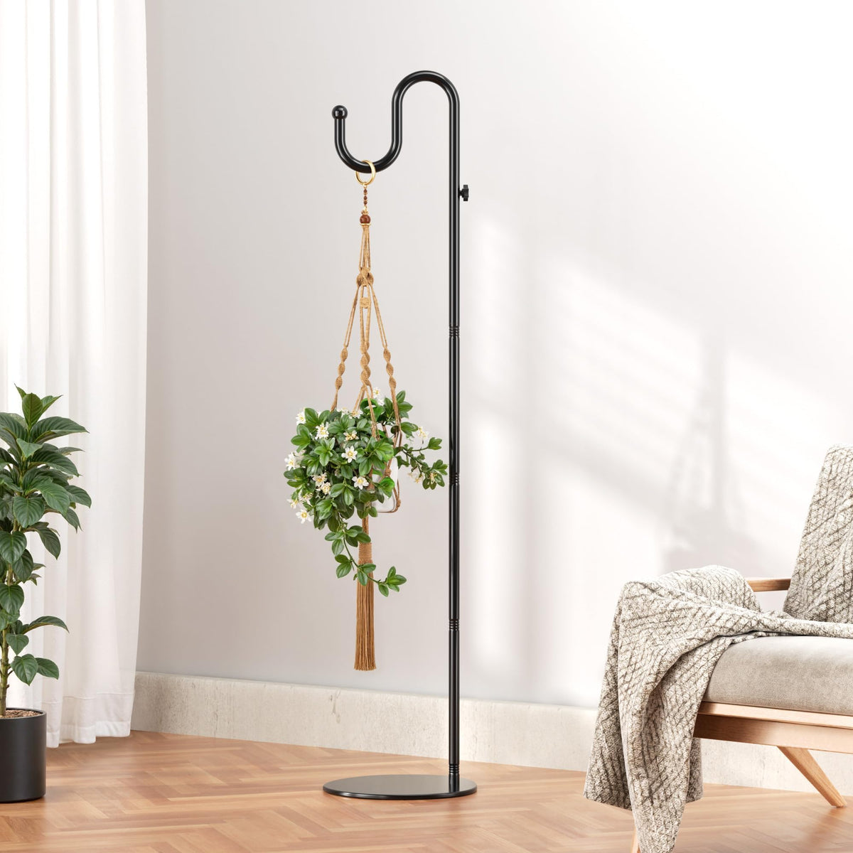 Saffruff shepherds hook stand height adjustment for versatile setups