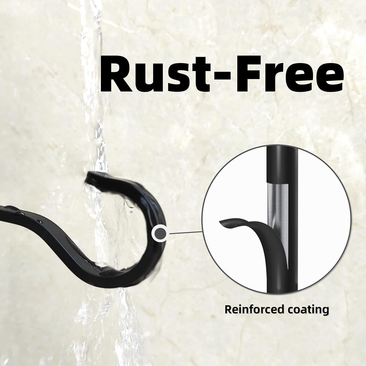 Saffruff wall-mount hook with matte black coating, weather-resistant durability