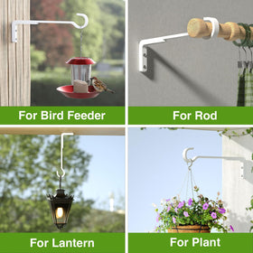 Saffruff white metal plant bracket designed for weatherproof mounting.