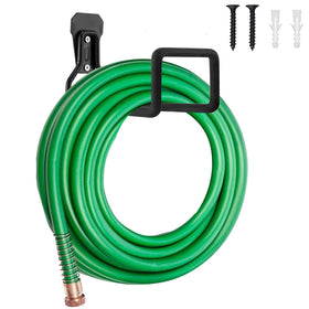 Sageme Hose Hanger wall mount keeps garden hose neatly stored and ready.