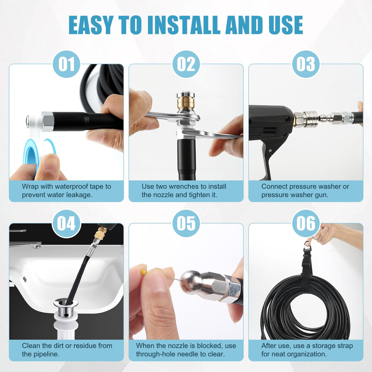 SAGEWOLF mushroom nozzles clears larger blockages effectively.