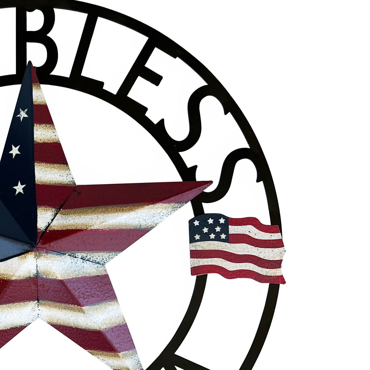 SAGUZOU rustic Americana barn star wall art adding patriotic flair to indoors or garden