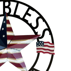SAGUZOU rustic Americana barn star wall art adding patriotic flair to indoors or garden