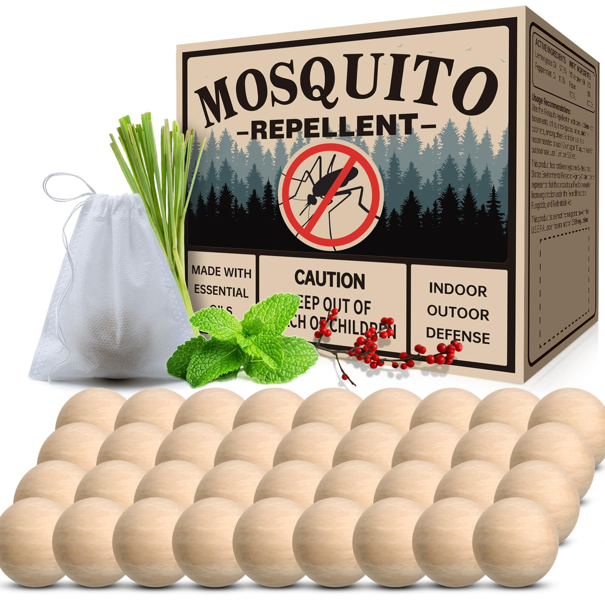 SAHETO mosquito repellent 36 balls pack provides portable outdoor protection.