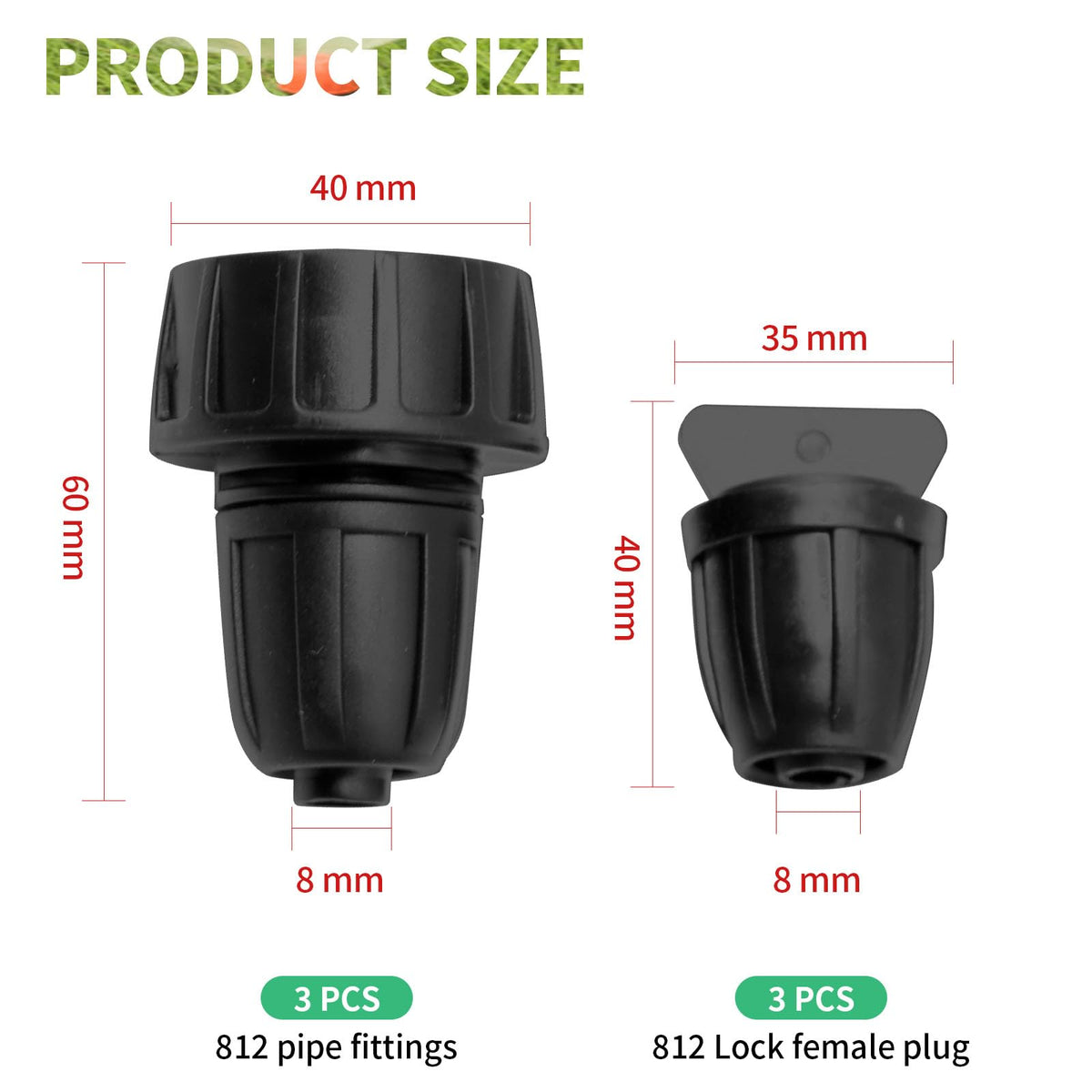 Saihisday barbed end plug compatible with 5-16 inch tubing for simple retrofits.
