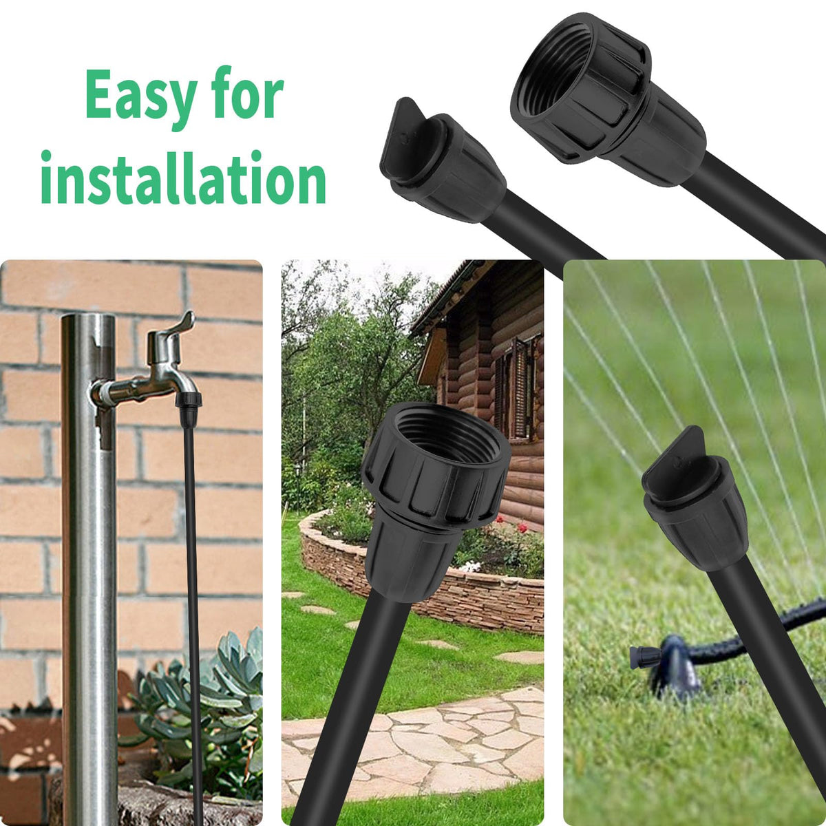 Saihisday non swivel adapter to 5-16 inch tubing enables quick tool free setup.