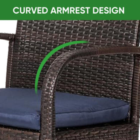 SAILARY high-back wicker chair provides neck and back support for long outdoor meals.