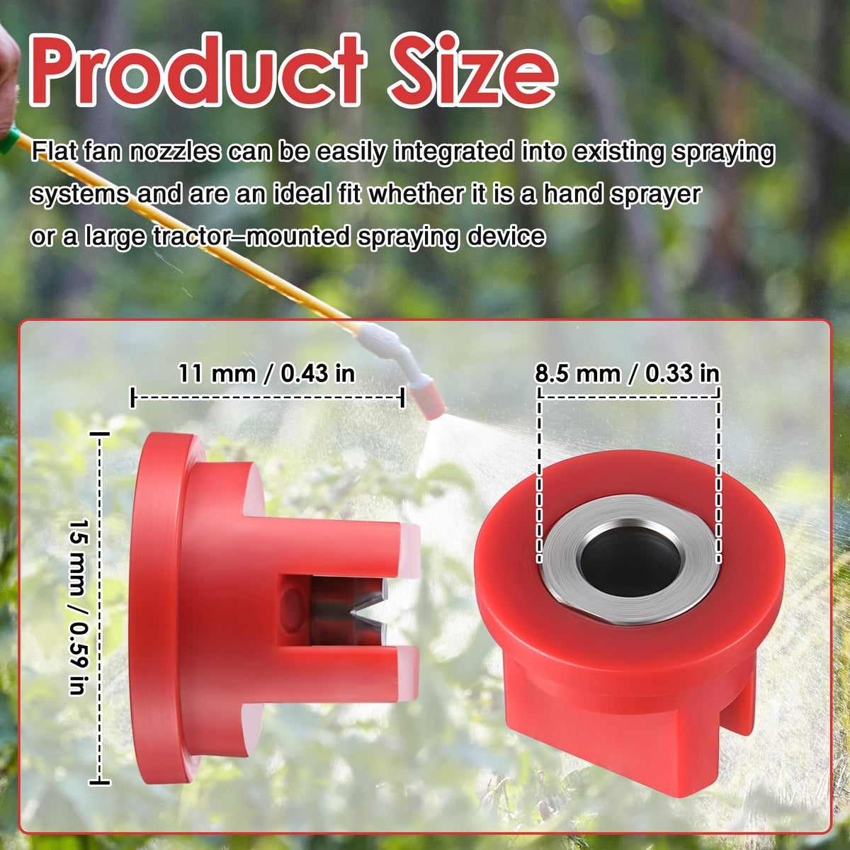 Saillong 110-degree spray angle for wide-area coverage.