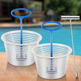 Saillong 2-pack 8in pool skimmer basket for inground pools, top view for debris removal