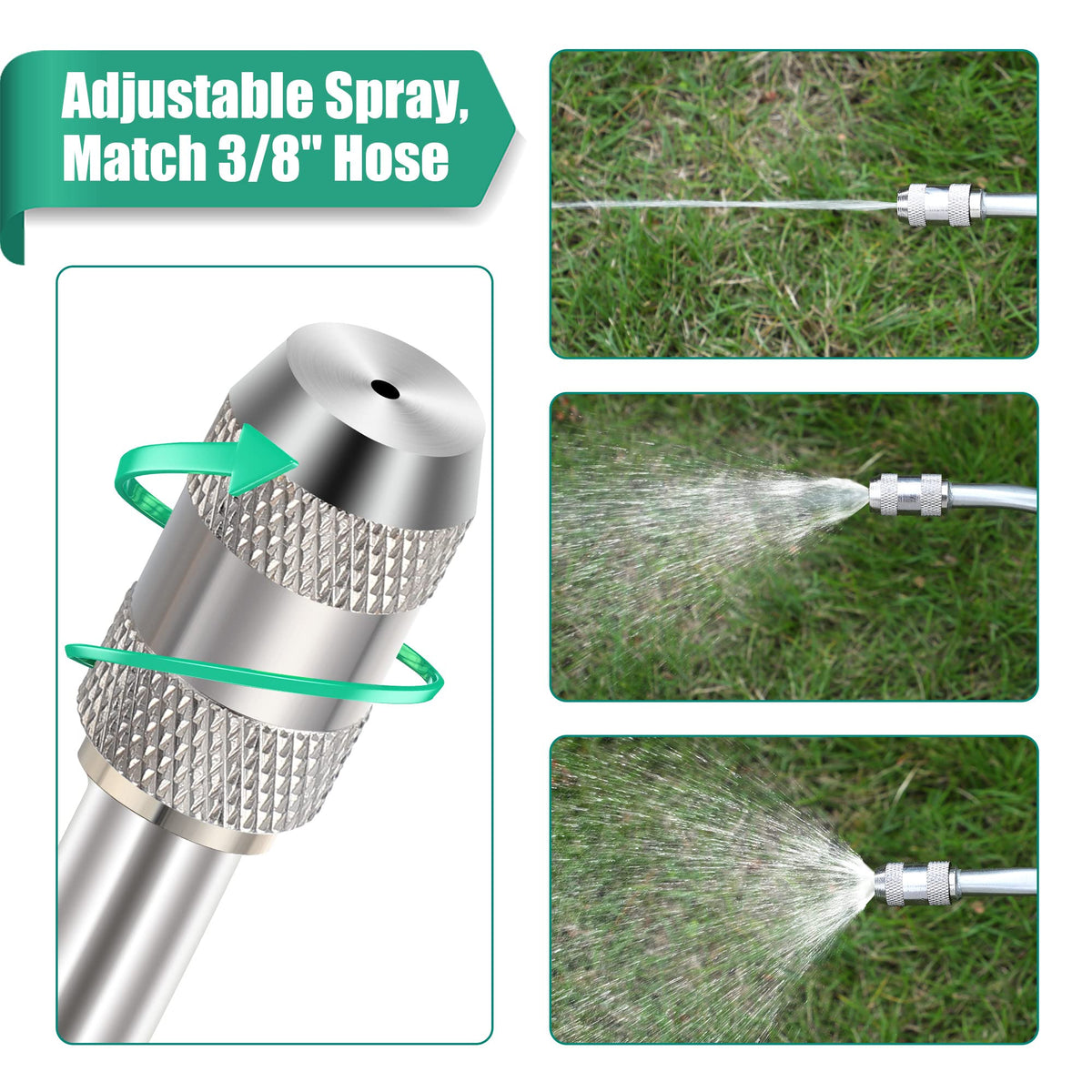 Adjustable nozzle on Saillong wand switching between mist and straight spray