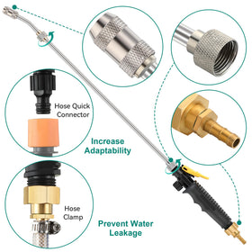 Brass barb 3-8 hose connector on Saillong wand ensures compatibility