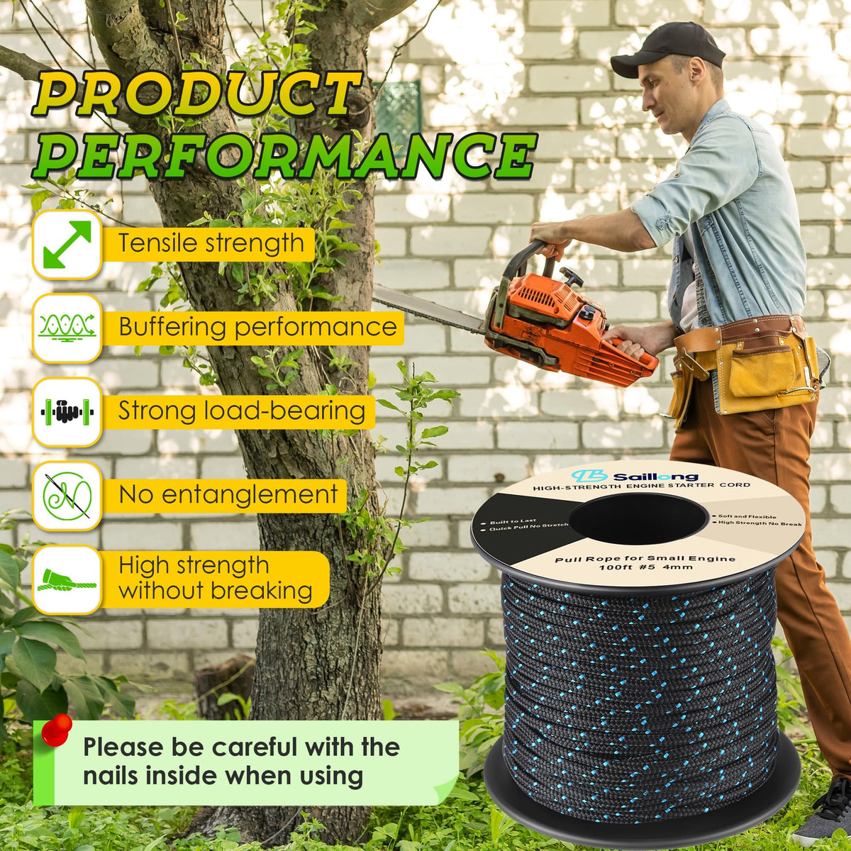 Saillong rope can be cut to size for custom replacement.