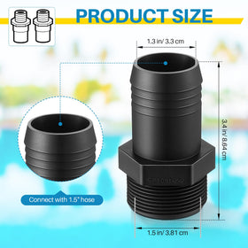 Saillong durable black plastic adapter built for long-lasting pool filtration