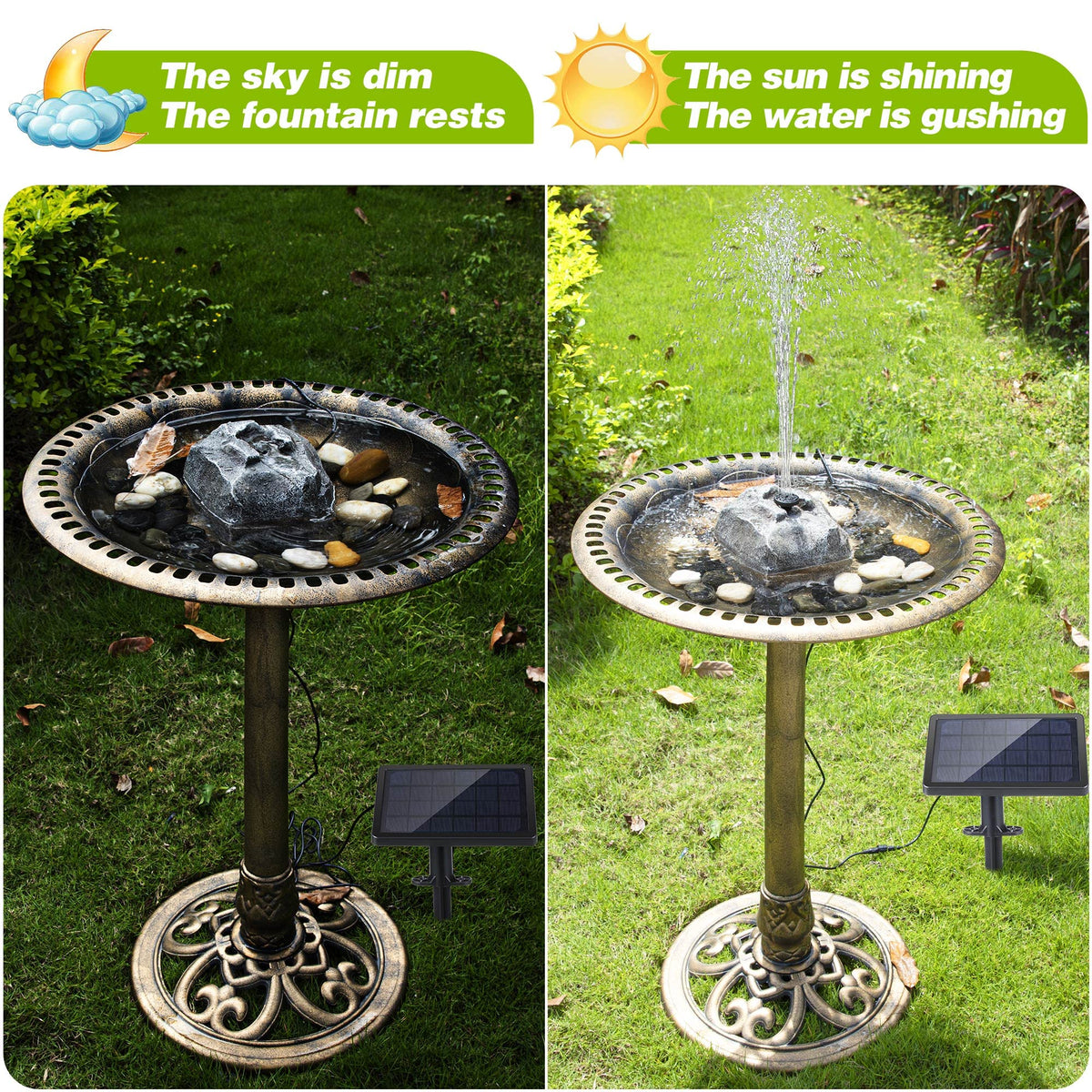 Saillong eight-nozzle patterns spraying water to vary garden ambience