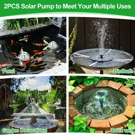 Saillong fountain pump actively aerates ponds and attracts birds with gentle spray.