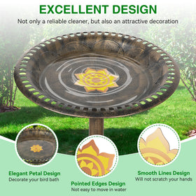 Saillong nearly four-inch copper disk fits most bird baths for even coverage.
