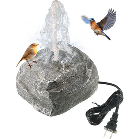 Saillong granite rock bird bath fountain with natural waterfall to attract birds.