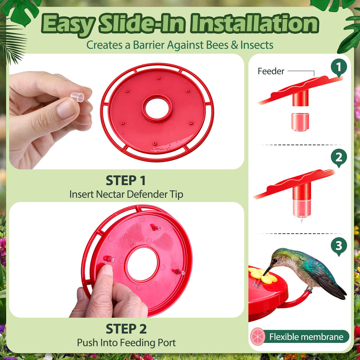 Saillong guard installation on a hummingbird feeder for quick setup