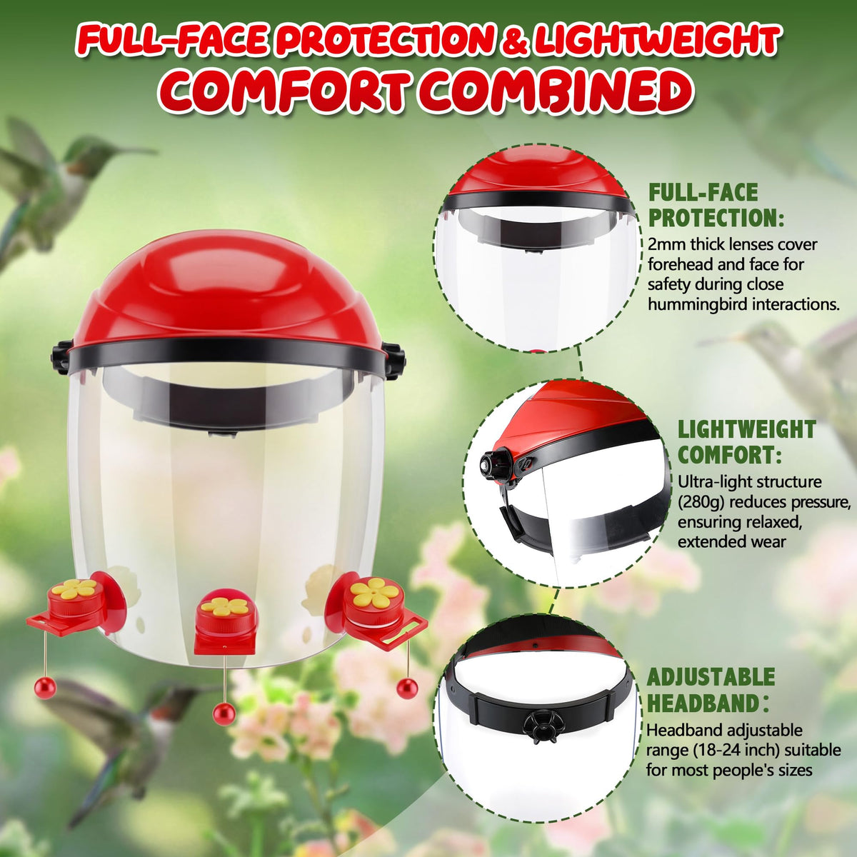 Saillong hummingbird helmet face lens offers clear view for close encounters