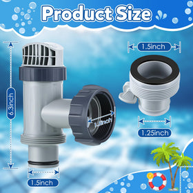 Saillong hose adapter connects 1.25- to 1.5-inch pipes for flexible above-ground pool setup