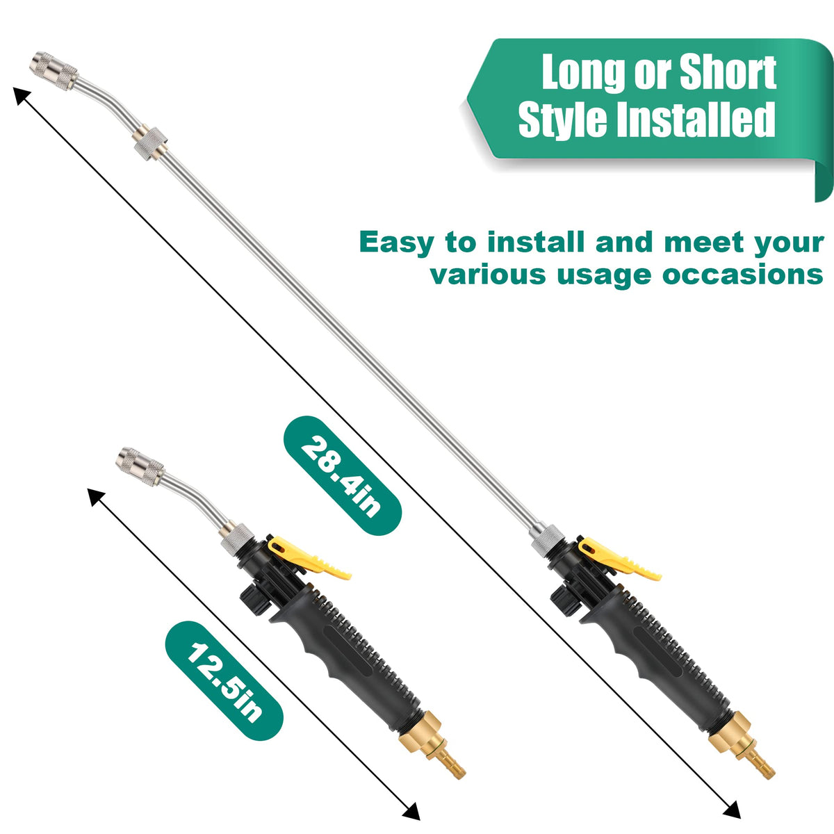 Brass barb 3-8 hose connector on Saillong wand for quick attachment