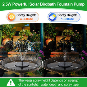 Saillong two-pack solar pumps for outdoor bird baths, ready for versatile pond setups.
