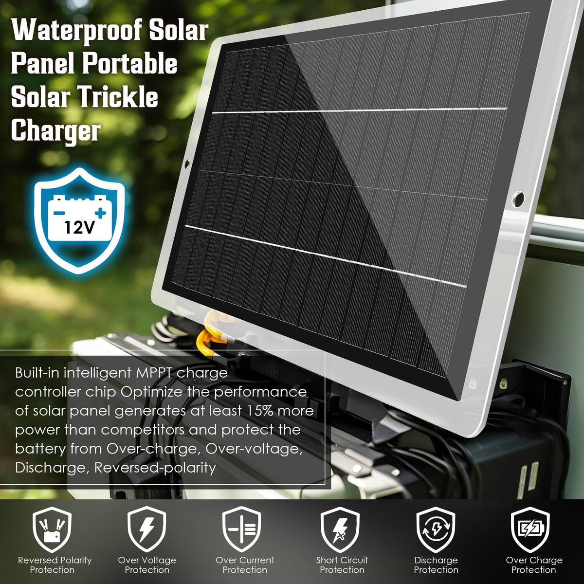 Saillong weatherproof solar panel withstands harsh conditions for reliable charging.