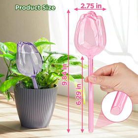 SAIRFWOO globes keep soil moist during vacations, reducing daily plant care.