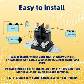 Saiyugty 117-1197 side view showing compact, durable 12V solenoid