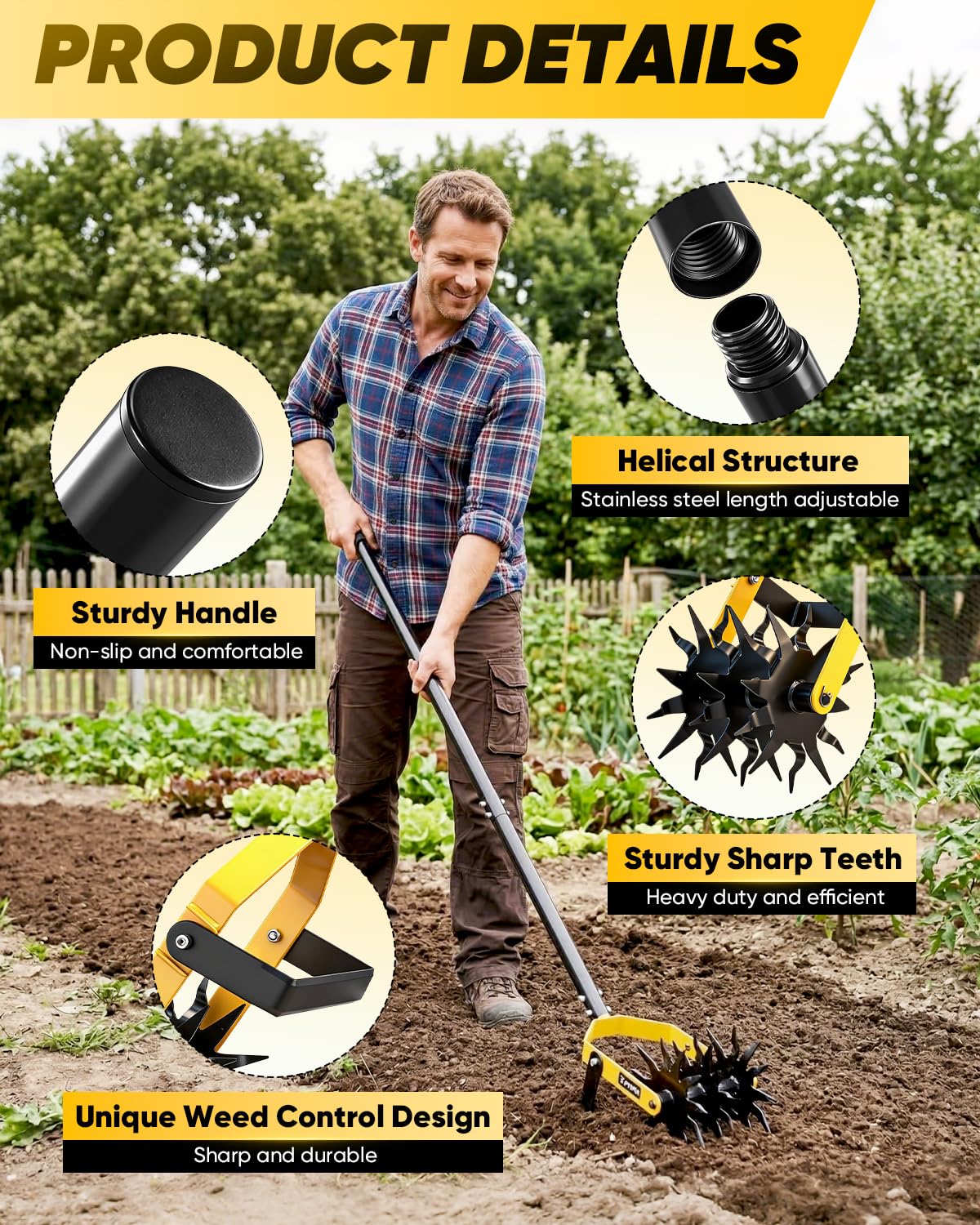 Saker detachable handle simplifies storage after daily gardening tasks