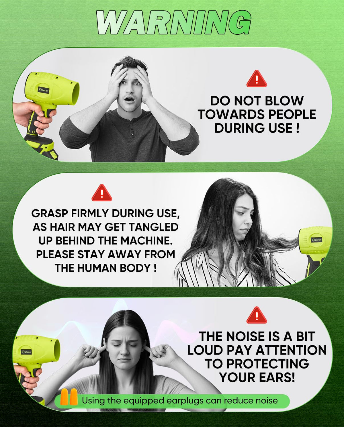 Includes earplugs, charger, and user manual for convenience.